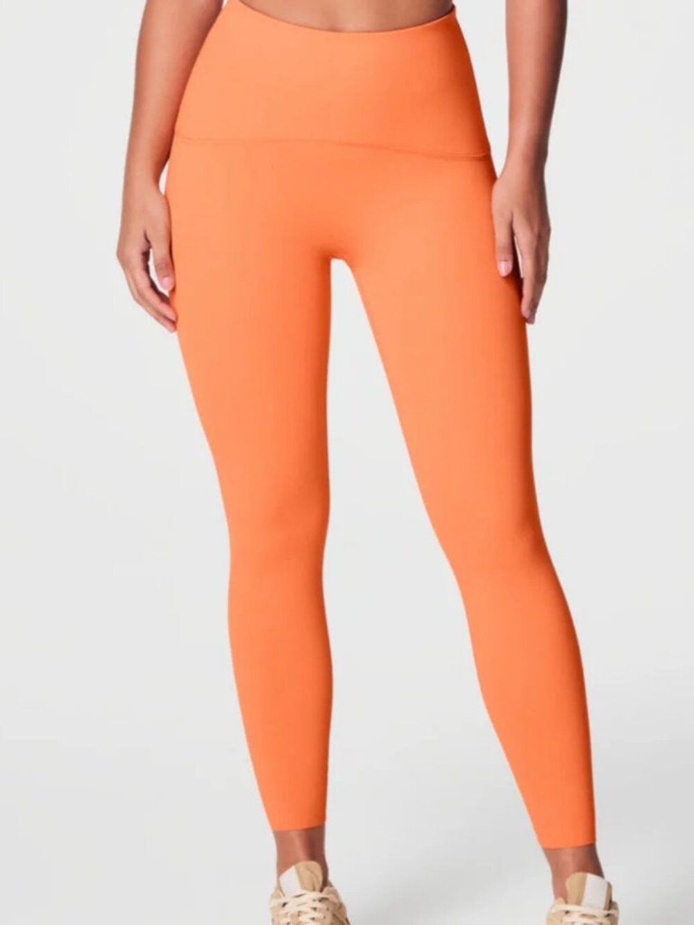 SPANX Booty Boost Active Leggings Sz M Orange Sculpting Compression Workout Gym